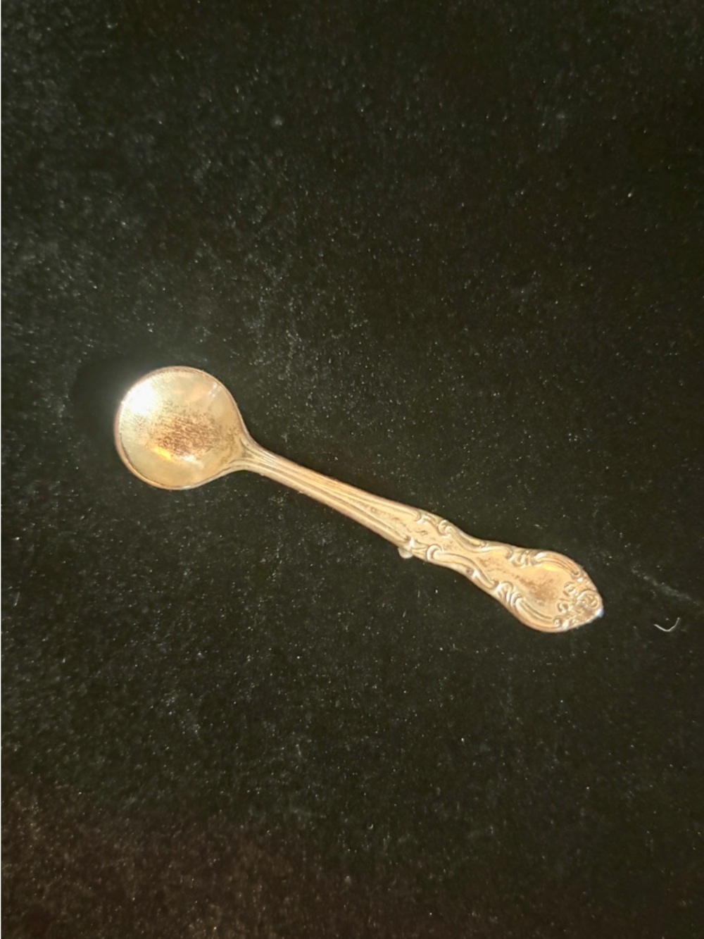 Vintage 1960s 1970s Ornate Silver-Tone Demitasse Spoon 2.5”